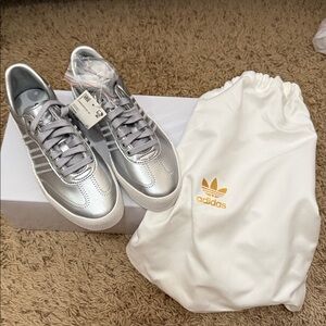 New Adidas Sambarose Women's Metallic Silver Sneakers